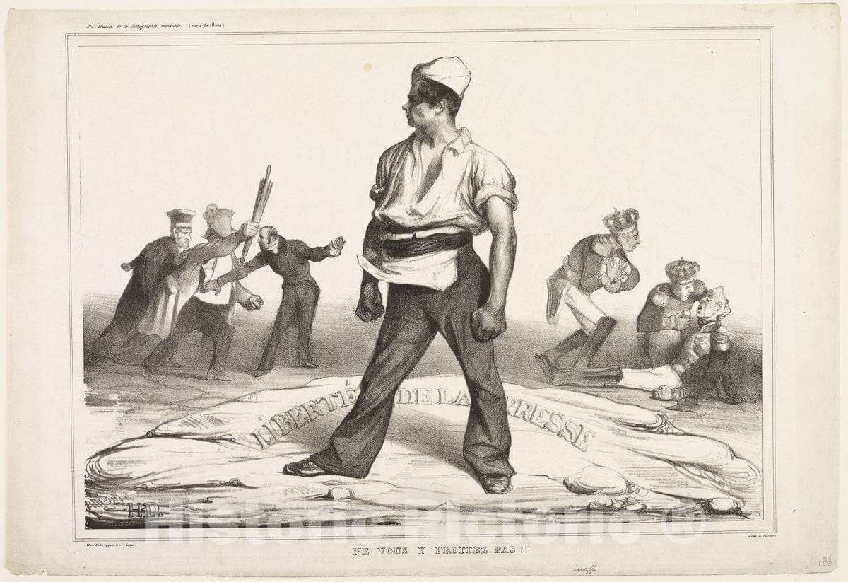 Art Print : Dont You Meddle With It!, plate 20, Honore Victorin Daumier, c 1834, Vintage Wall Decor :