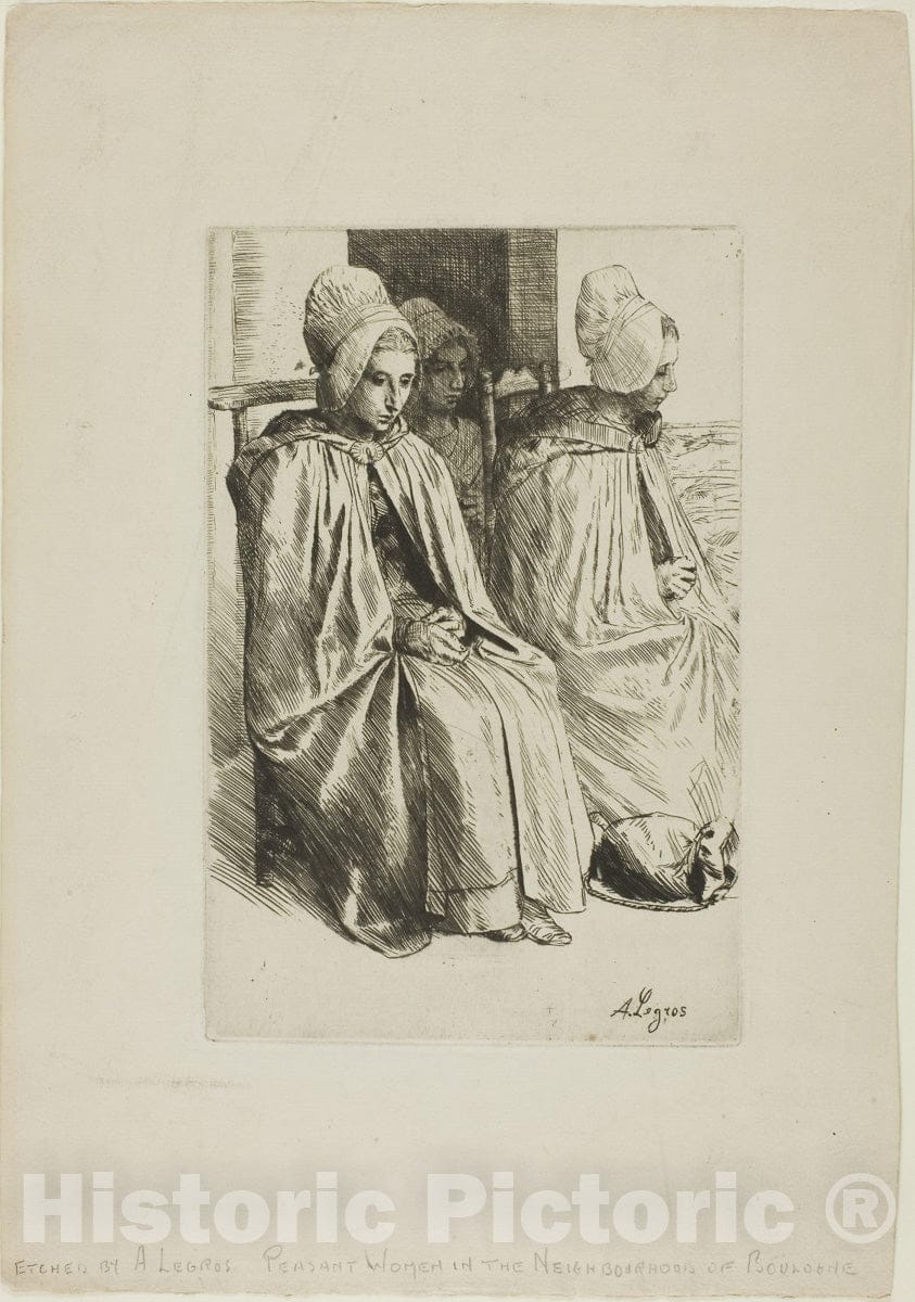 Art Print : Peasant Women from Near Boulogne, Alphonse Legros, c 1873, Vintage Wall Decor :
