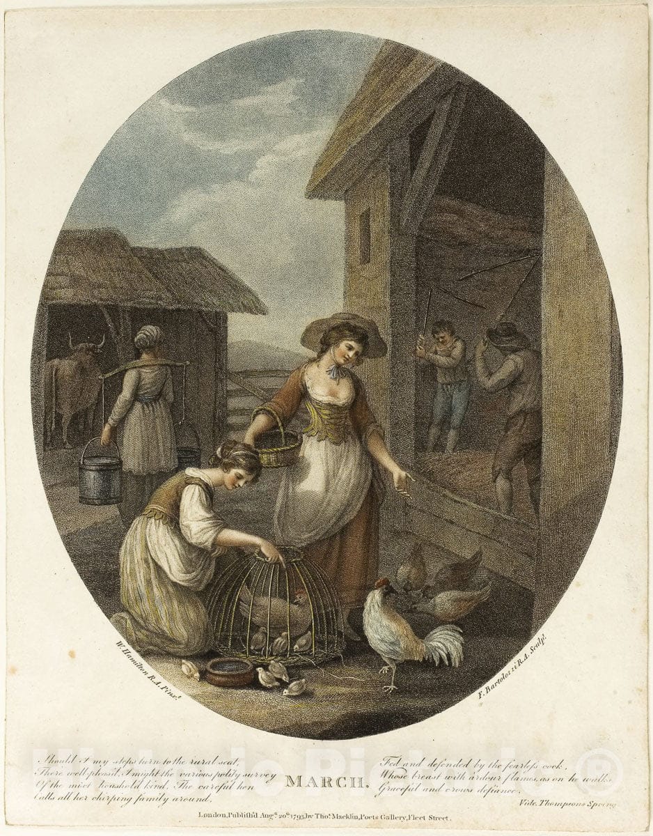 Art Print : March, Francesco Bartolozzi, c 1793, Vintage Wall Decor :