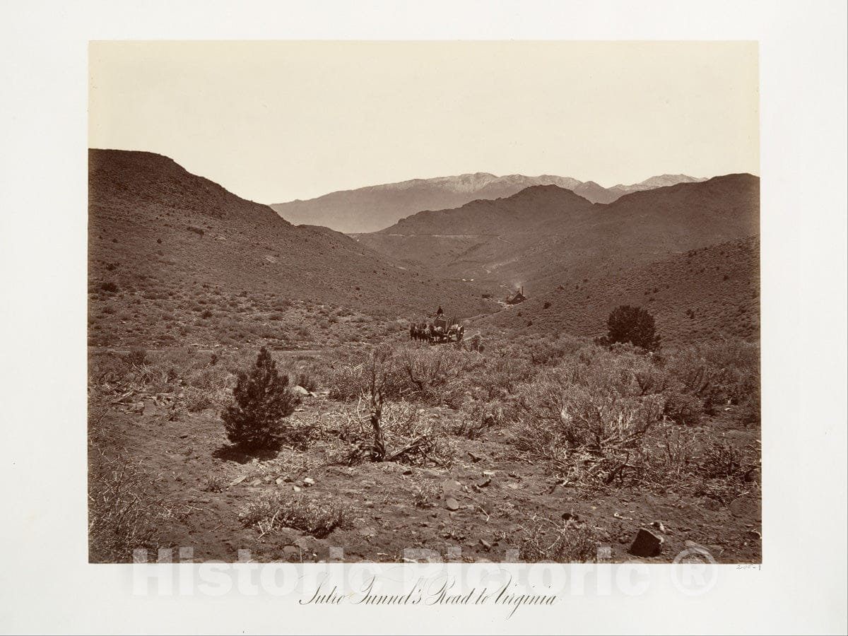 Photo Print : Carleton E. Watkins - Sutro Tunnel's Road to Virginia City : Vintage Wall Art