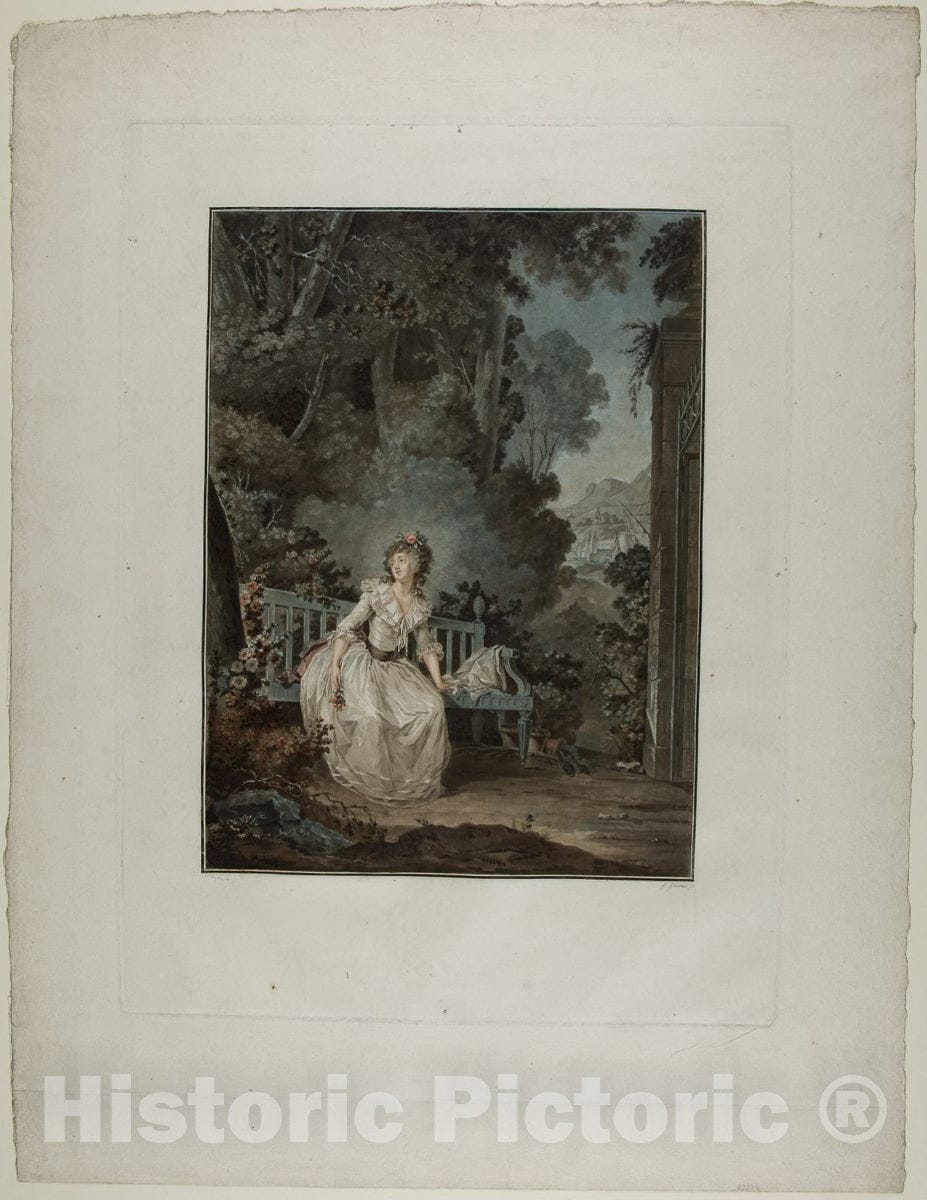 Art Print : Madame Dugazon in the Opera Â“Nina, ou La folle par amourÂ” (Nina, or The Woman Maddened by Love), Jean FranÃ§ois Janinet, 1787, Vintage Wall Decor :