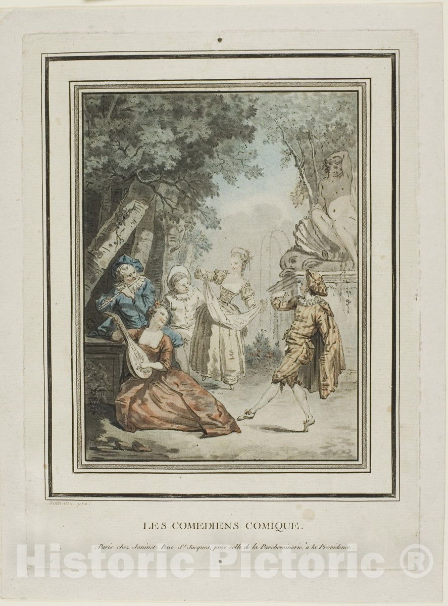 Art Print : The Comedians, Jean FranÃ§ois Janinet, c.1795, Vintage Wall Decor :