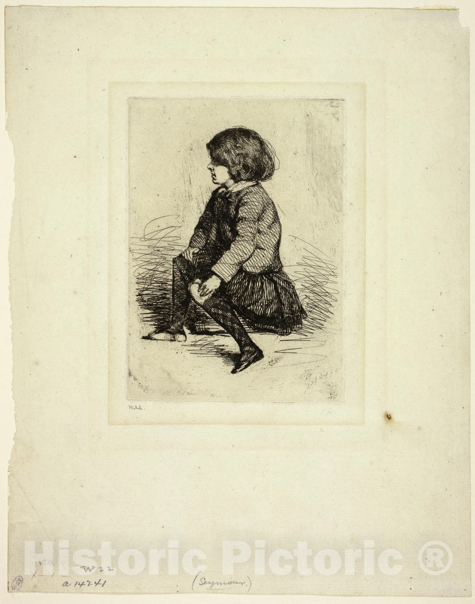 Art Print : Seymour Haden, Jr, Seated, James McNeill Whistler, c 1857, Vintage Wall Decor :
