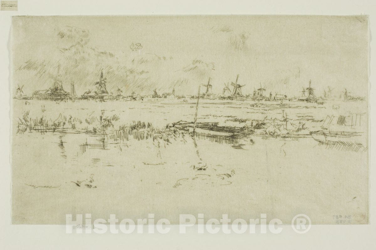 Art Print : Zaandam, James McNeill Whistler, c 1889, Vintage Wall Decor :