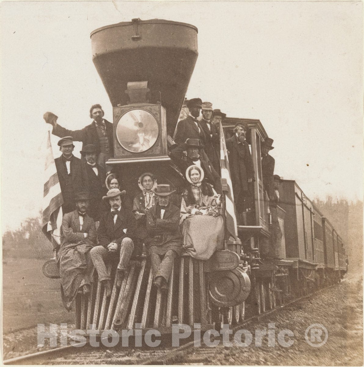 Photo Print : Locomotive on the Baltimore and Ohio Railroad, Near Oakland, Maryland - Artist Unknown : Vintage Wall Art