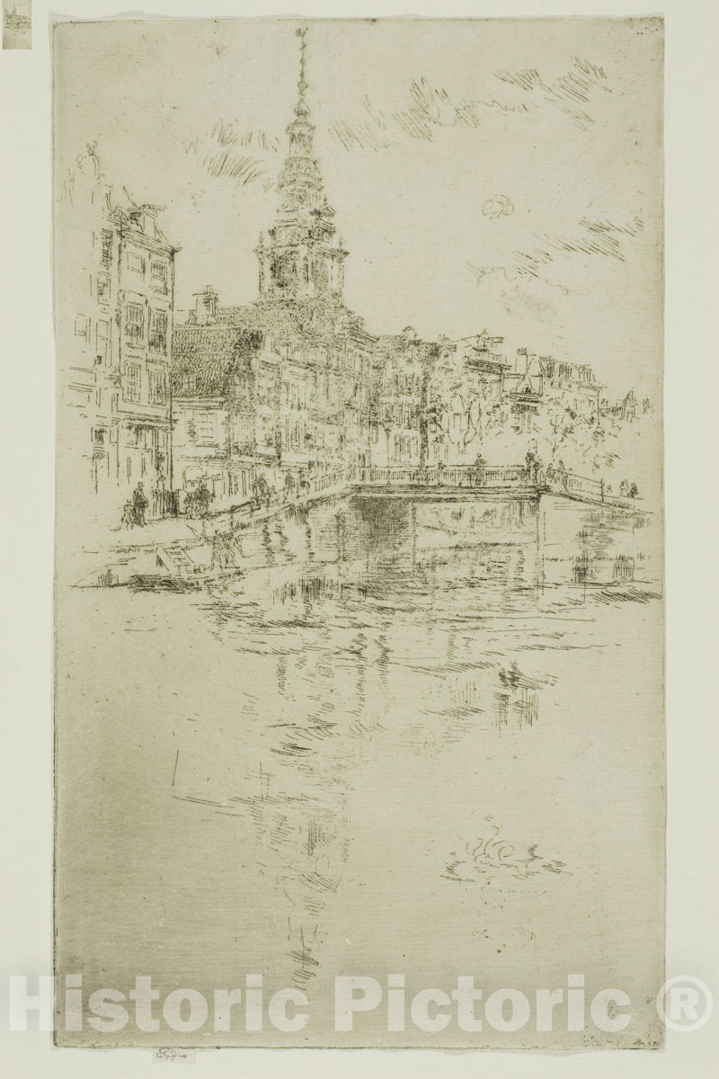 Art Print : Church, Amsterdam, James McNeill Whistler, c 1889, Vintage Wall Decor :
