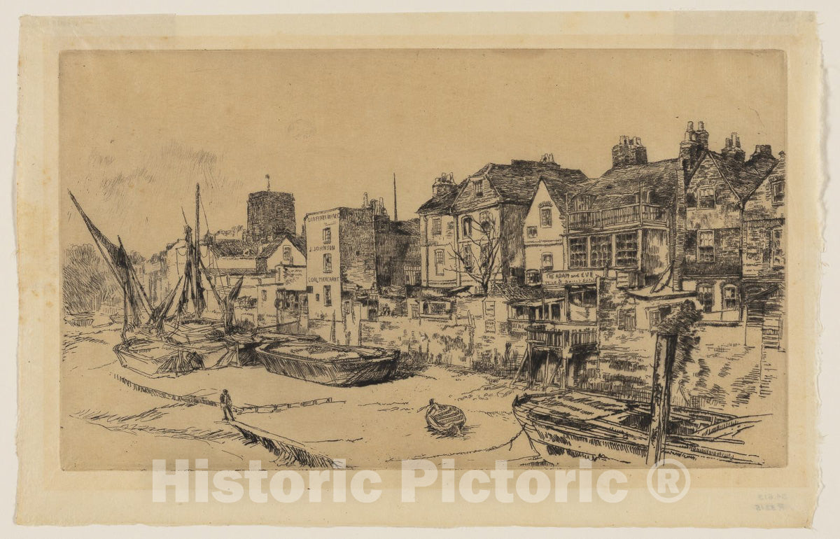 Art Print : The "Adam and Eve," Old Chelsea, James McNeill Whistler, 1878, Vintage Wall Decor :