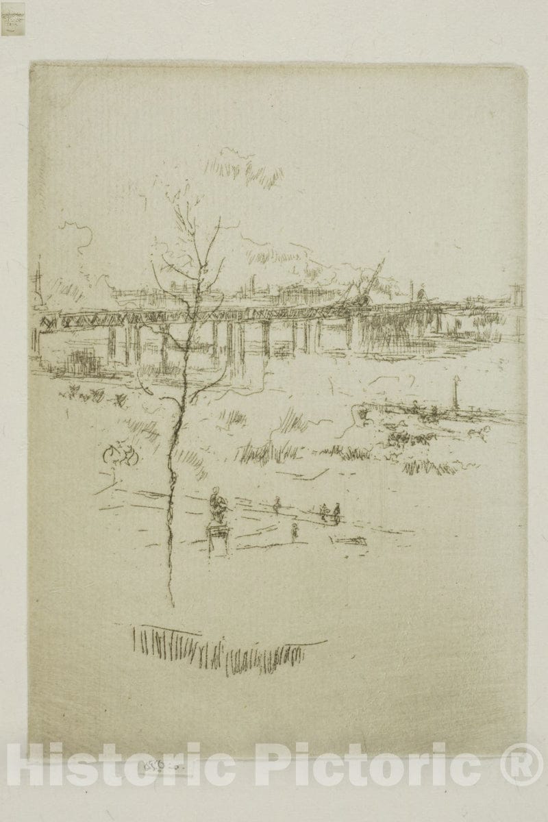 Art Print : Charing Cross Bridge, James McNeill Whistler, c.1888, Vintage Wall Decor :