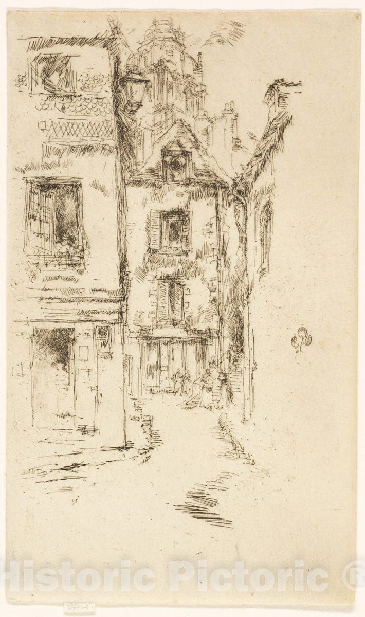 Art Print : Under the Cathedral, Blois, James McNeill Whistler, c 1888, Vintage Wall Decor :