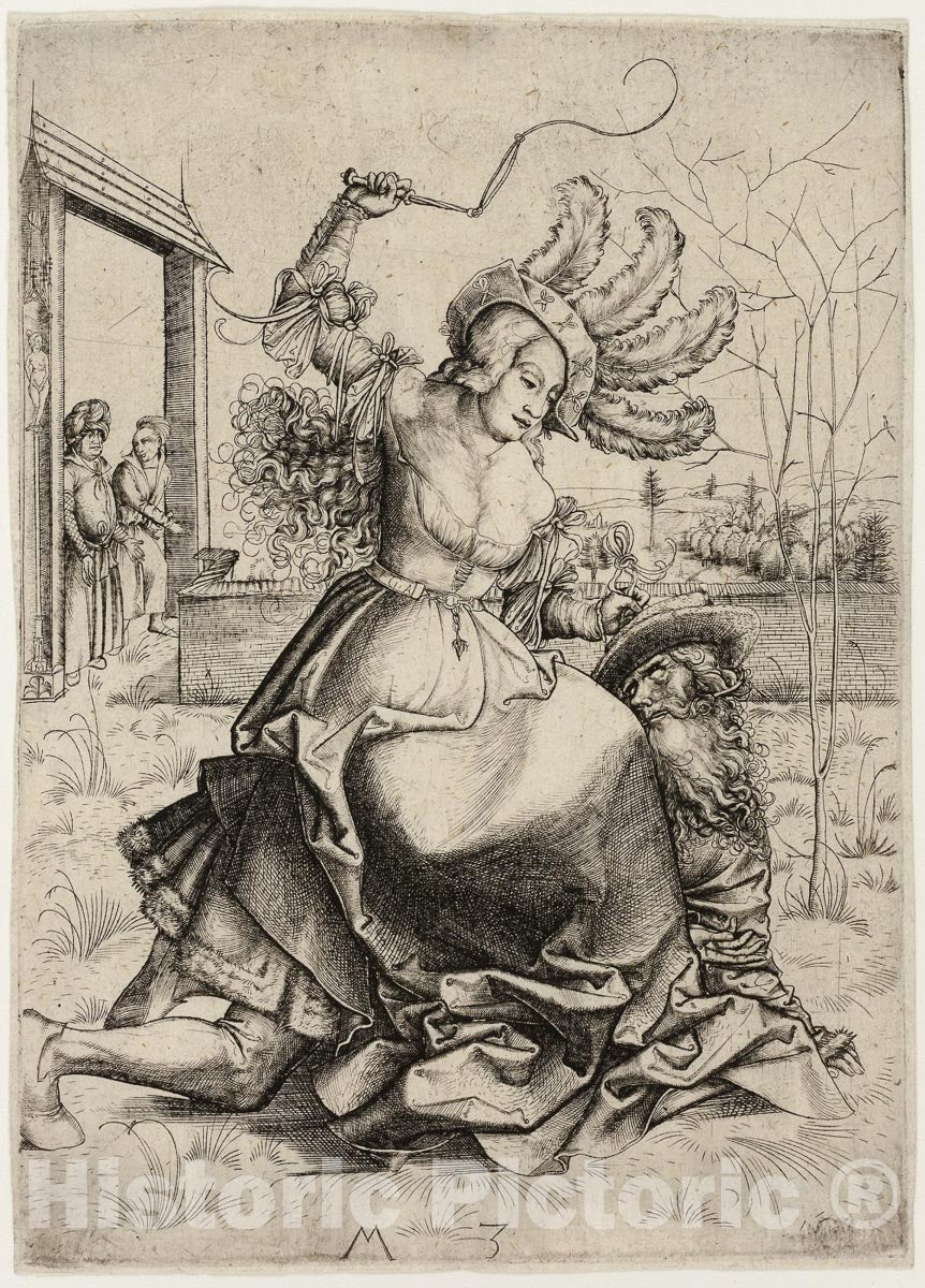 Art Print : Aristotle and Phyllis, Master M.Z., c 1495, Vintage Wall Decor :