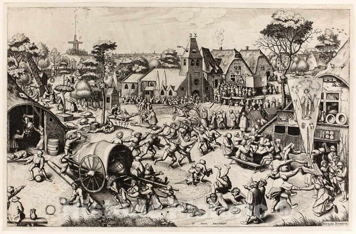 Art Print : The Kermis of Saint George, Johannes Van Doetecum, the elder, c.1559, Vintage Wall Decor :