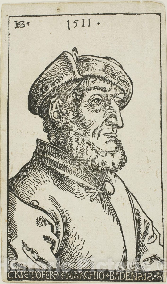 Art Print : Margrave Christoph I of Baden, Hans Baldung Grien, 1511, Vintage Wall Decor :