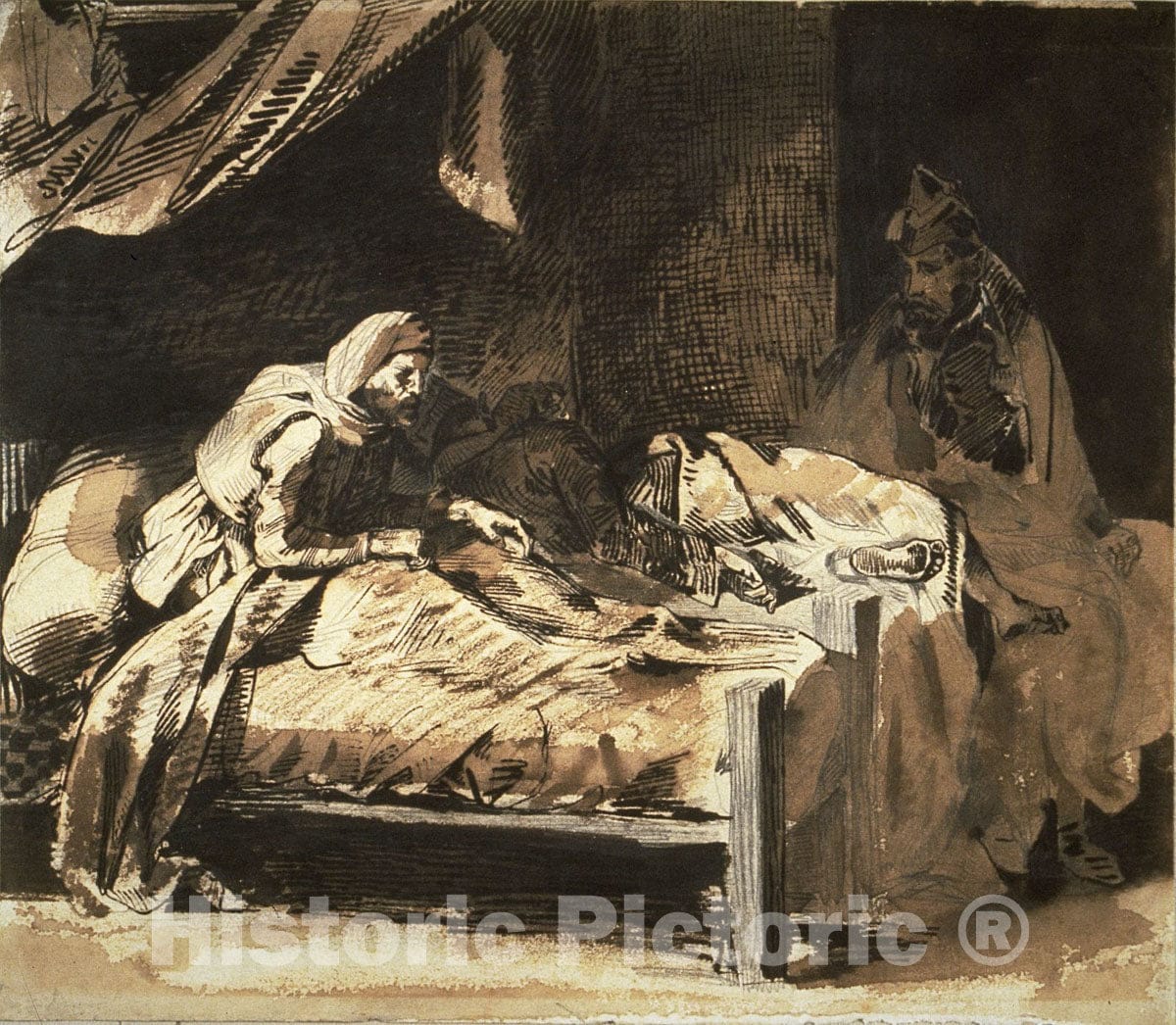 Art Print : Military Hospital, EugÃ¨ne Delacroix, c.1839, Vintage Wall Decor :