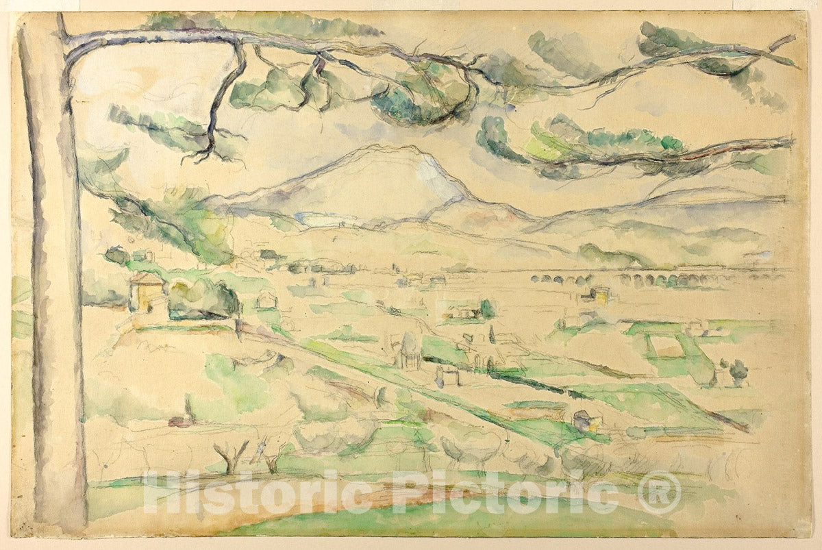 Art Print : Montagne Saint-Victoire (The Arc Valley), Paul Cezanne, c 1880, Vintage Wall Decor :