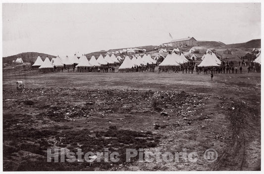 Photo Print : Formerly Mathew B. Brady - Camp of 34th Massachusetts Infantry Near Fort Lyon, Virginia 2 : Vintage Wall Art