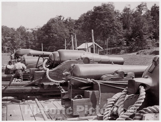 Photo Print : Formerly Mathew B. Brady - Land Battery of Naval Guns : Vintage Wall Art