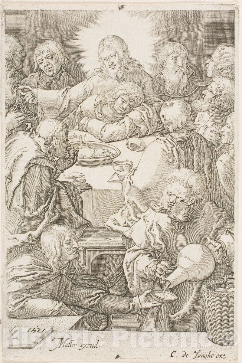 Art Print : The Last Supper, Jan Harmensz. Muller, c.1618, Vintage Wall Decor :