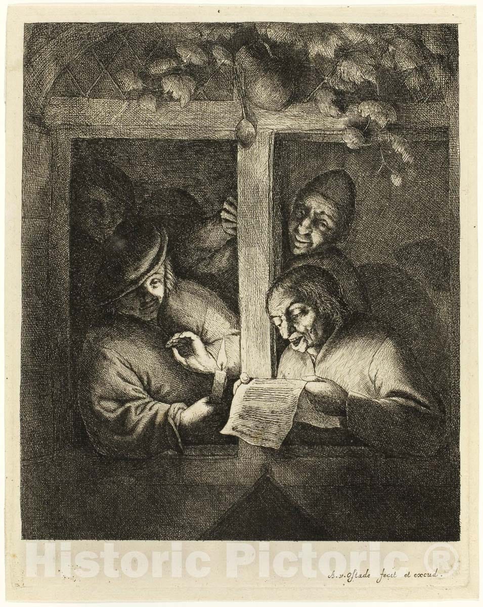 Art Print : The Singers, Adriaen Van Ostade, c.1668, Vintage Wall Decor :