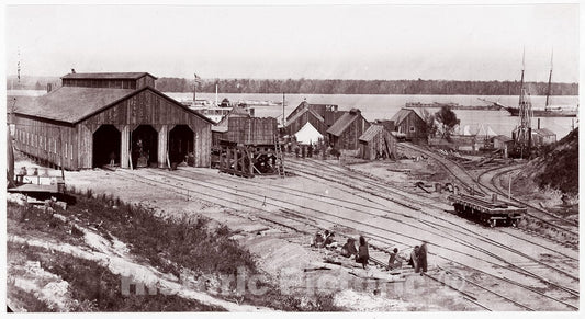 Photo Print : Andrew Joseph Russell - City Point, Virginia. James River : Vintage Wall Art