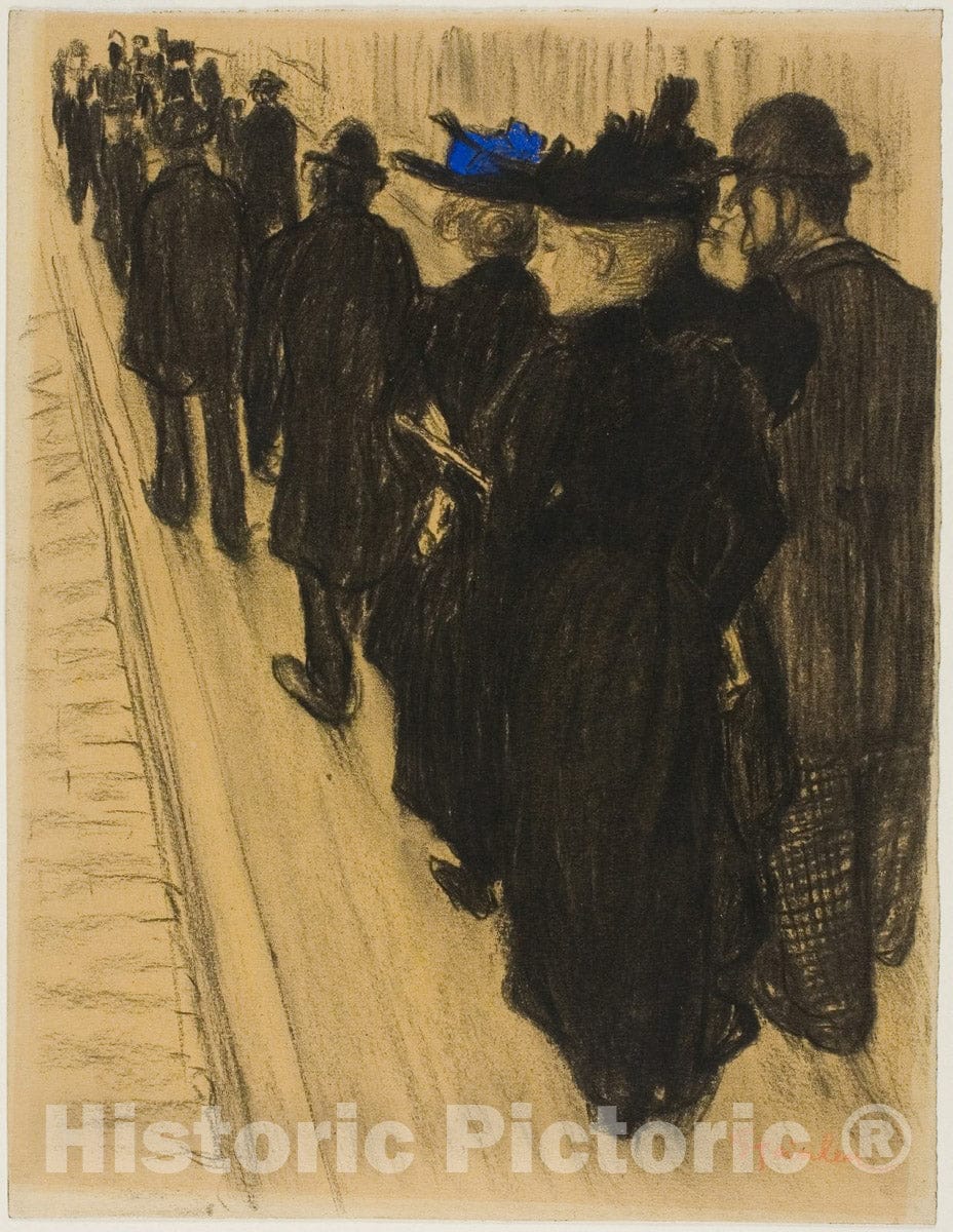 Art Print : The Entourage, Theophile-Alexandre Steinlen, c.1901, Vintage Wall Decor :