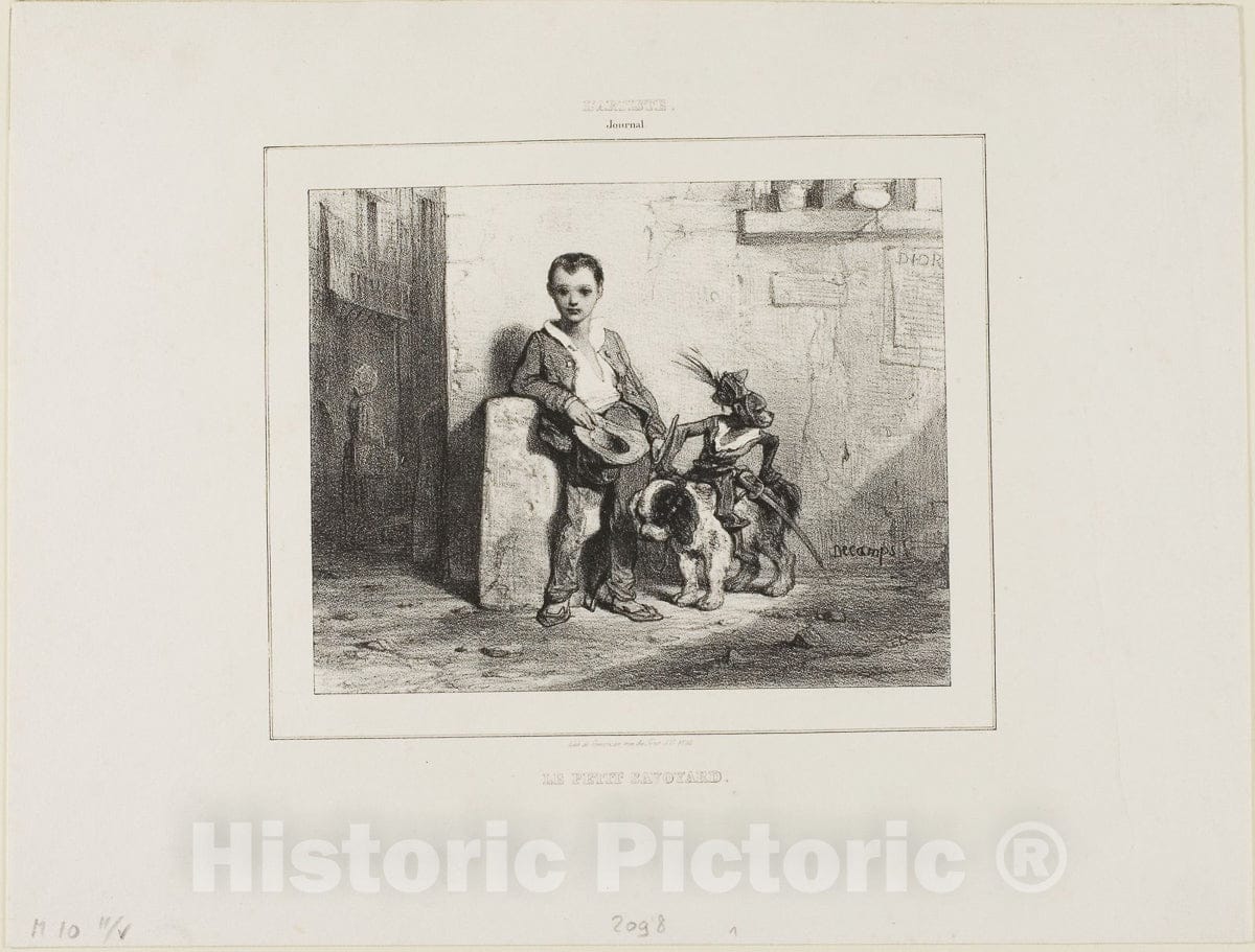 Art Print : The Little Savoyard, Alexandre Gabriel Decamps, c 1819, Vintage Wall Decor :