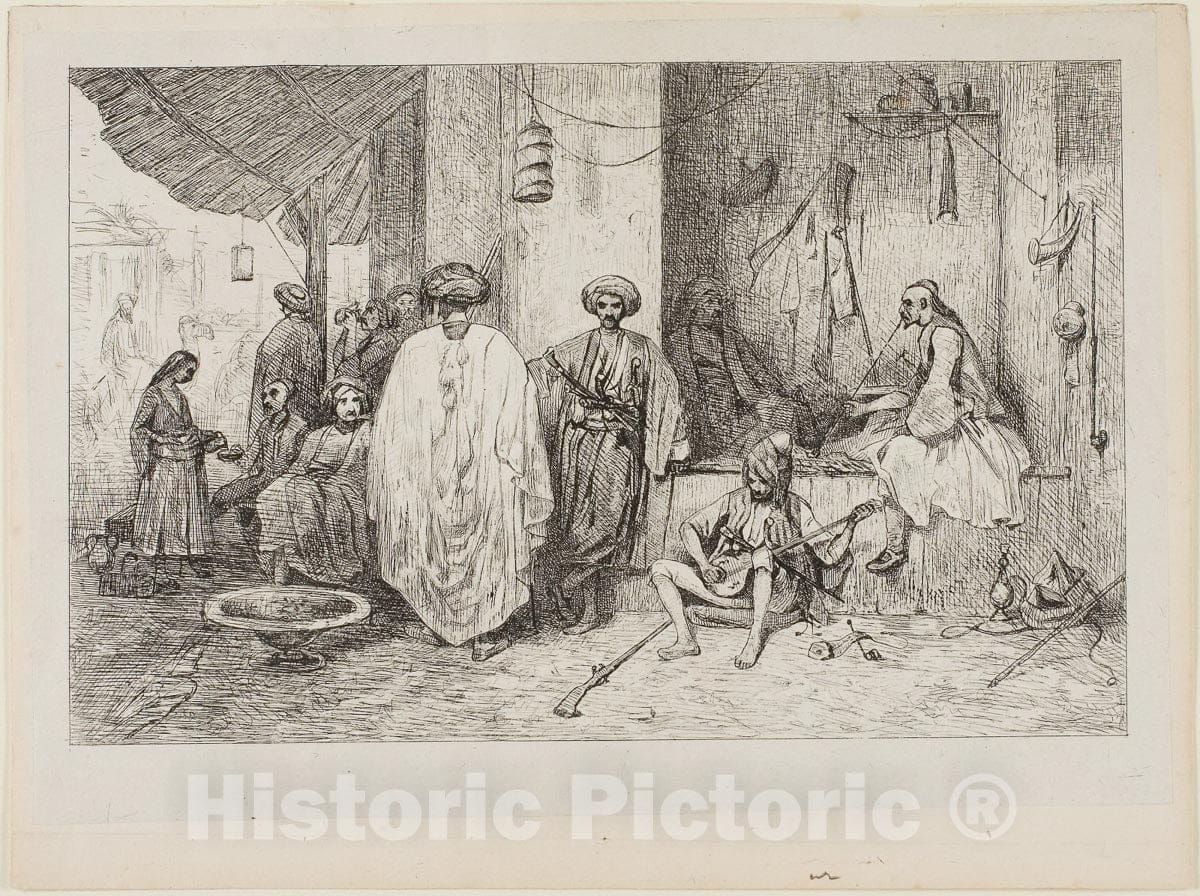 Art Print : Turkish Guard House, Alexandre Gabriel Decamps, c 1834, Vintage Wall Decor :
