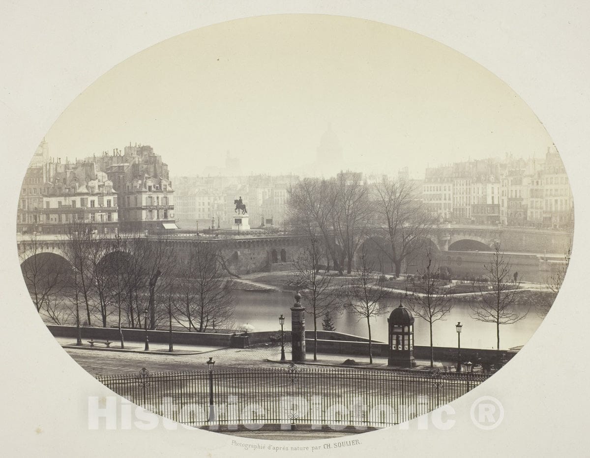 Art Photo : The Pont Neuf in Paris, Charles Soulier, c.1868, Vintage Wall Decor :