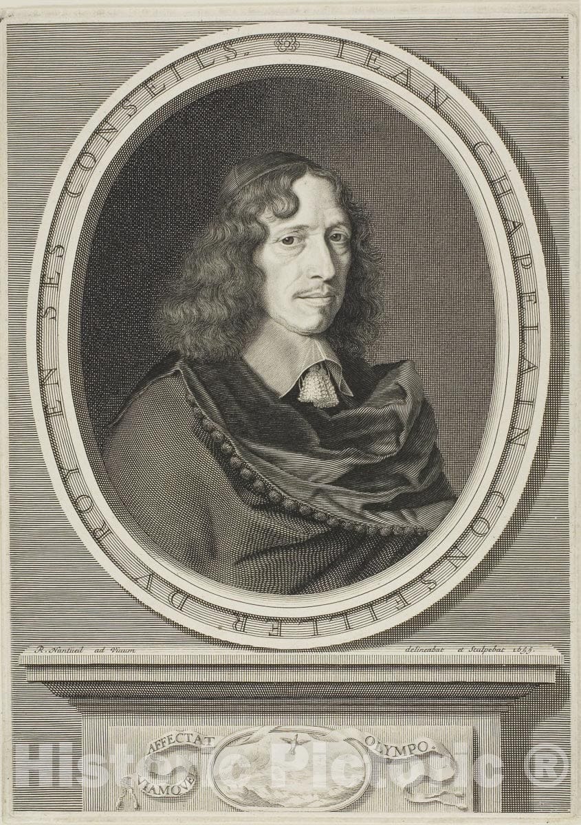 Art Print : Jean Chapelain, Robert Nanteuil, 1655, Vintage Wall Decor :