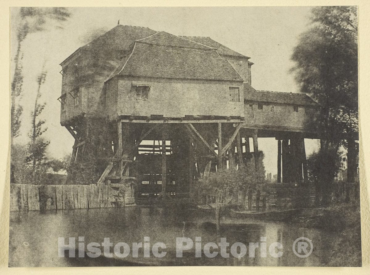 Art Photo : Le Moulin de Saint-Ouen, Hippolyte Bayard, c 1845, Vintage Wall Decor :