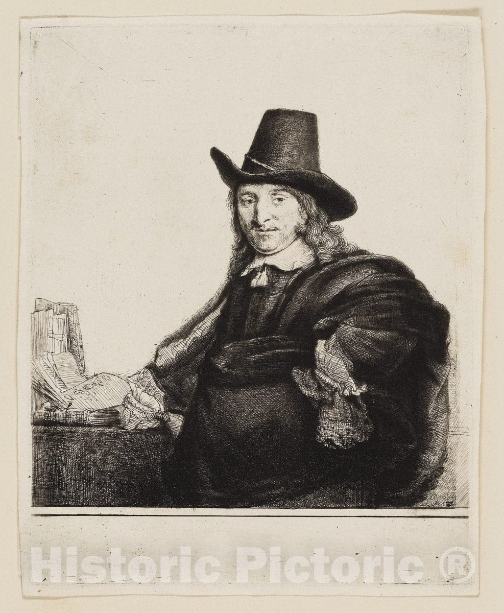 Art Print : Jan Asselijn, Painter, Rembrandt Harmenszoon Van Rijn, c.1647, Vintage Wall Decor :