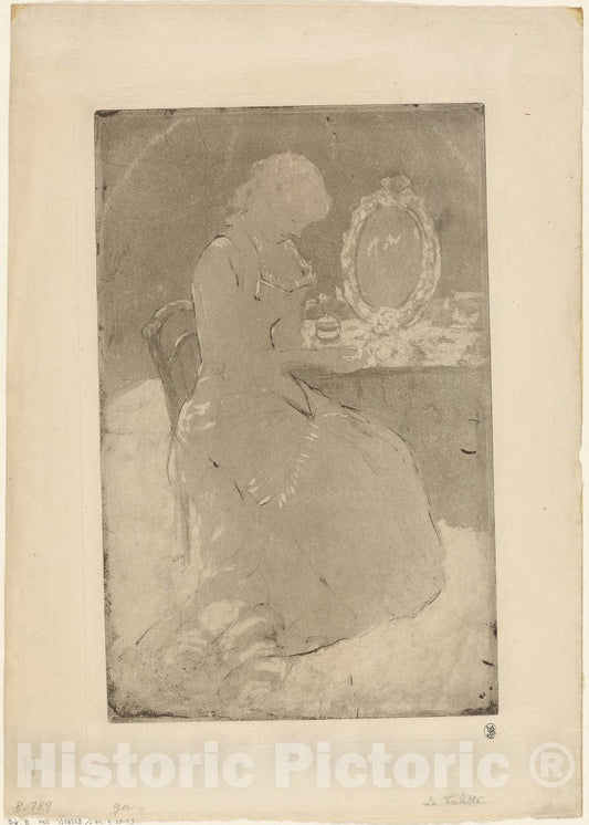Art Print : At the Dressing Table, Mary Cassatt, c 1880, Vintage Wall Decor :