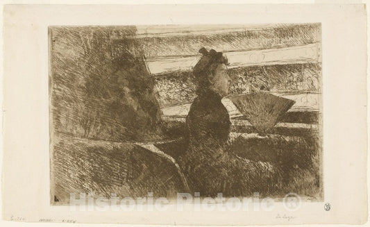 Art Print : Lady in Black, in a Loge, Facing Right, Mary Cassatt, c 1983, Vintage Wall Decor :