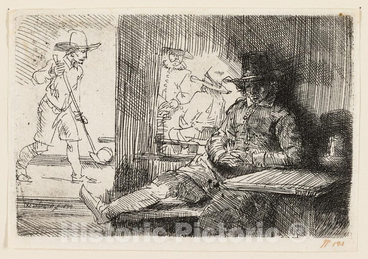Art Print : The Ringball Player, Rembrandt Harmenszoon Van Rijn, c.1637, Vintage Wall Decor :