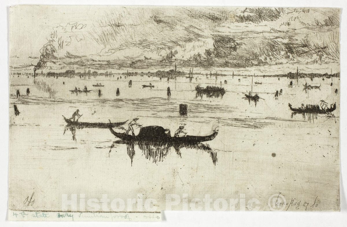 Art Print : Laguna Veneta, Otto Henry Bacher, c 1819, Vintage Wall Decor :