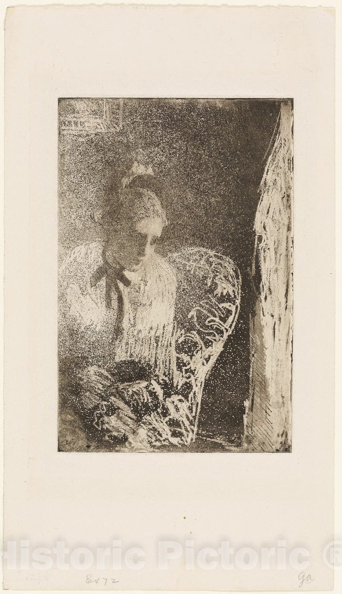 Art Print : Waiting, Mary Cassatt, c 1902, Vintage Wall Decor :