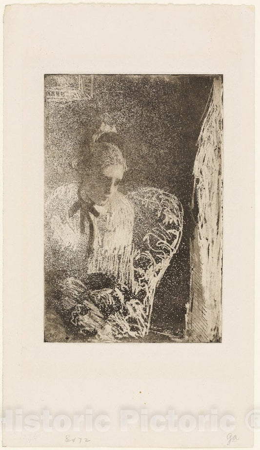 Art Print : Waiting, Mary Cassatt, c 1902, Vintage Wall Decor :