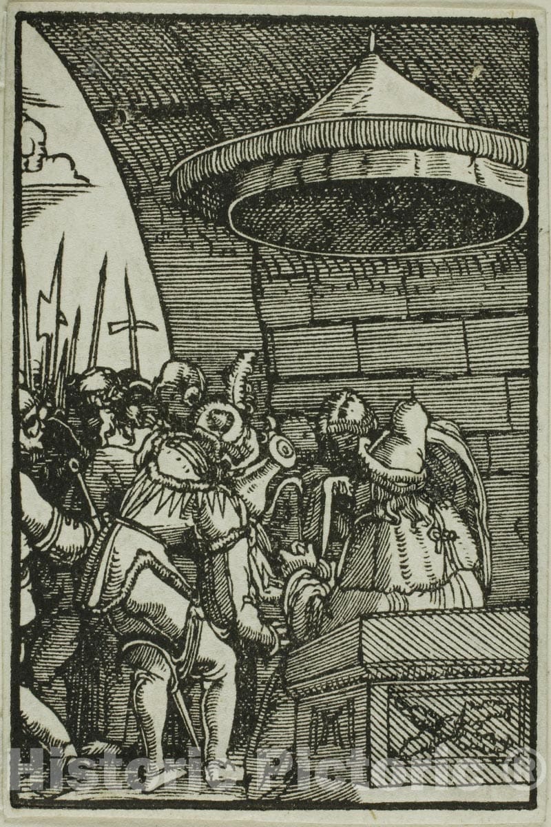 Art Print : Pilate Washing His Hands, from The Fall and Redemption of Man, Albrecht Altdorfer, c.1514, Vintage Wall Decor :