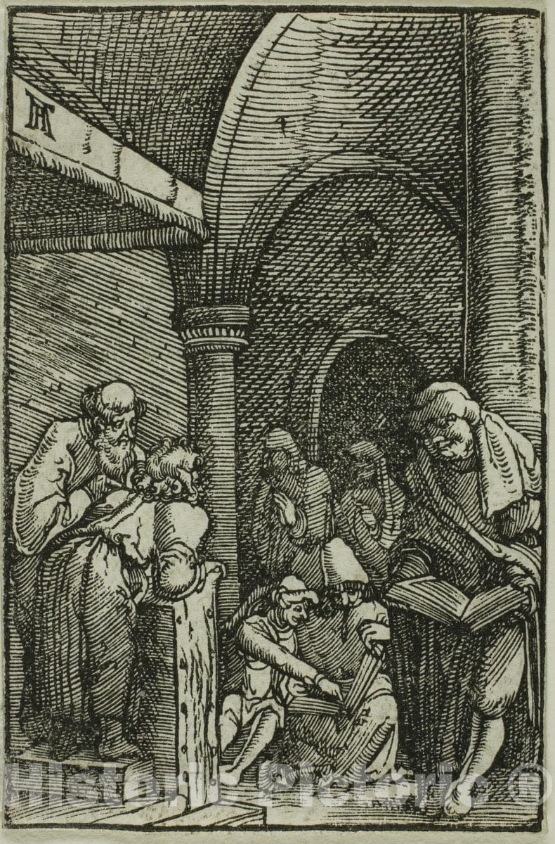 Art Print : Christ among the Doctors, from The Fall and Redemption of Man, Albrecht Altdorfer, c.1514, Vintage Wall Decor :
