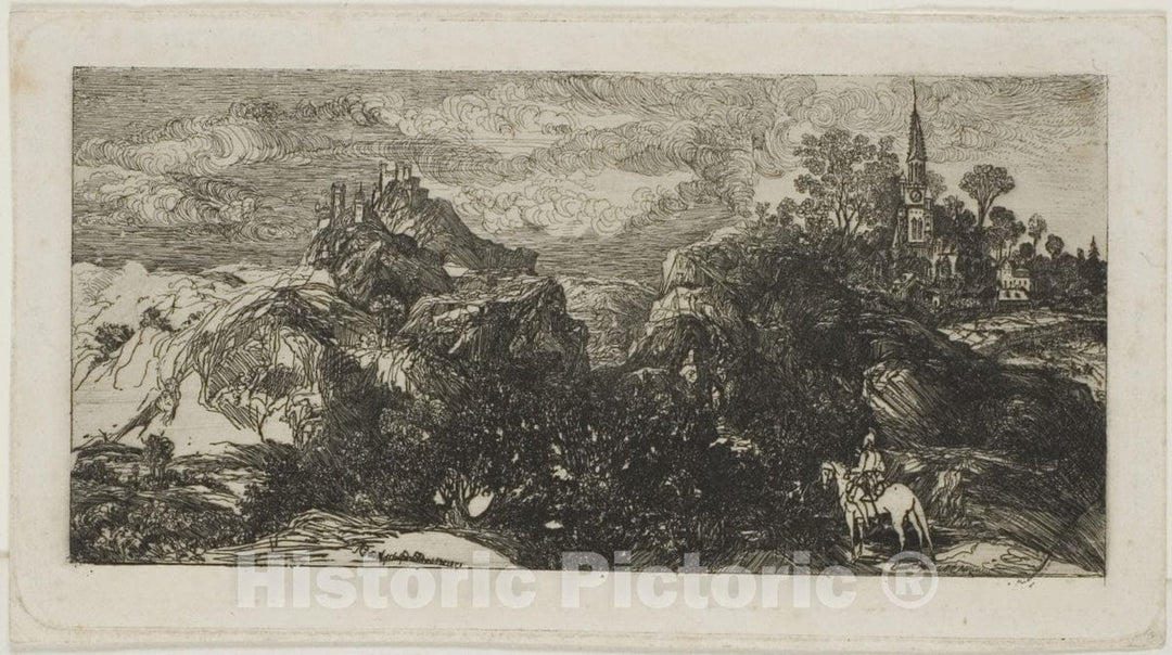 Art Print : The Knights Return, Rodolphe Bresdin, c 1851, Vintage Wall Decor :