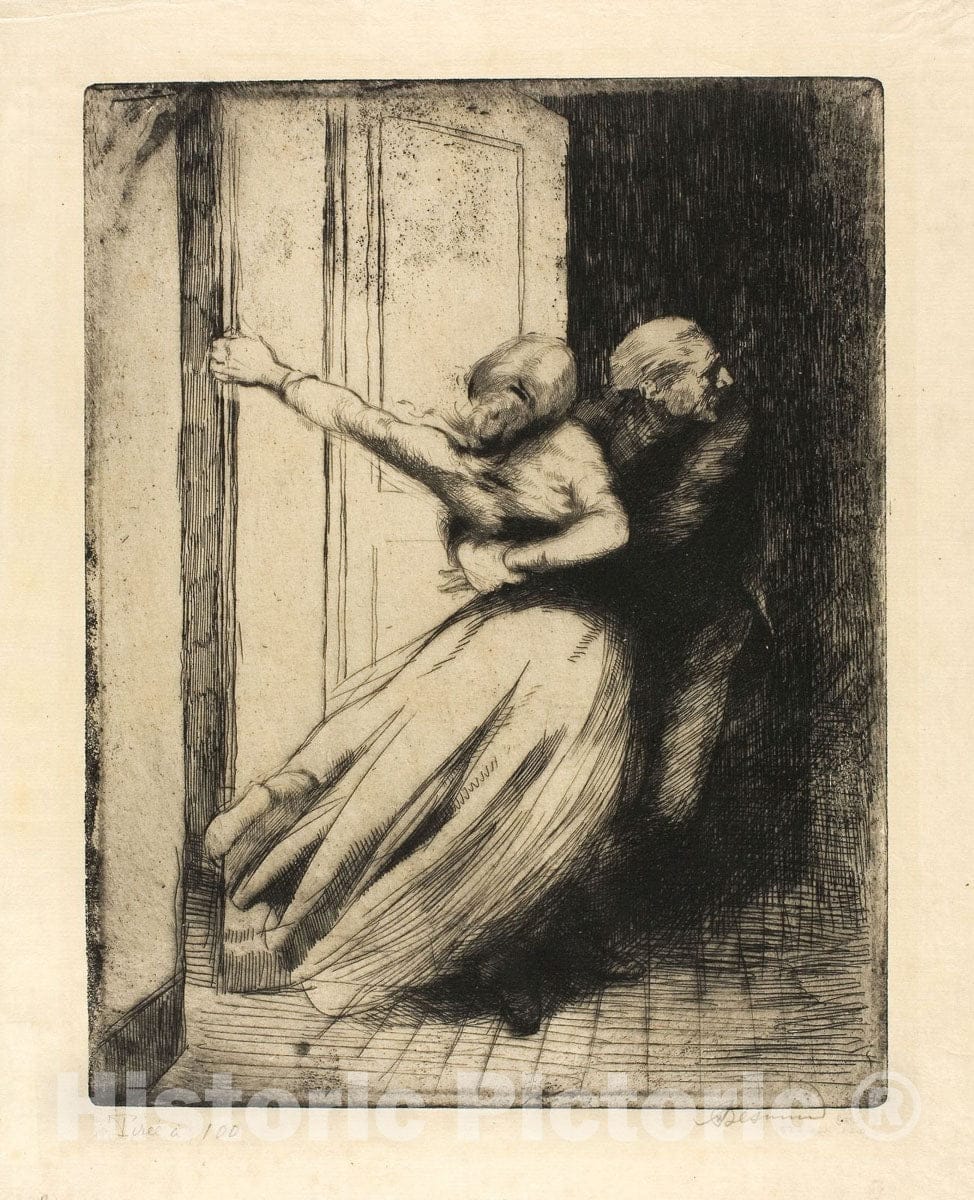 Art Print : The Rape, plate eight from Woman, Albert Besnard, c 1910, Vintage Wall Decor :