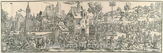 Art Print : The Large Village Fair, Hans Sebald Beham, c.1582, Vintage Wall Decor :