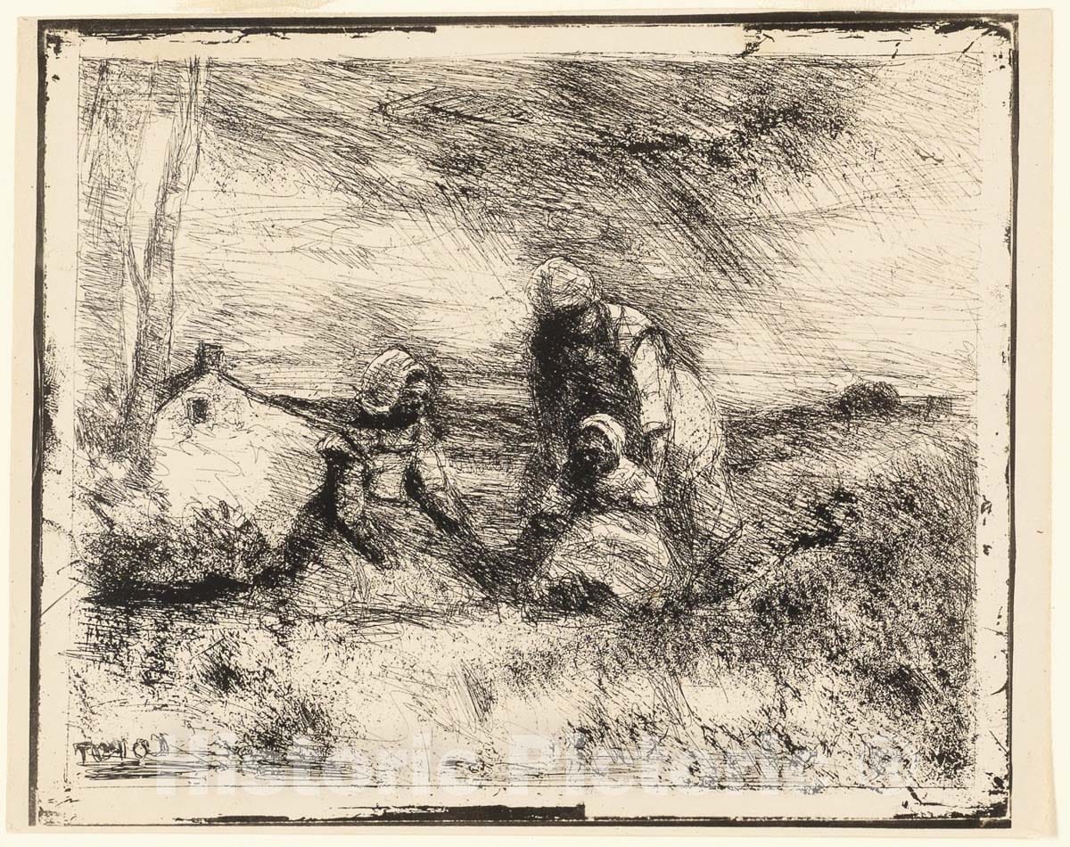 Art Print : Little Sister, Jean Baptiste Camille Corot, c 1854, Vintage Wall Decor :