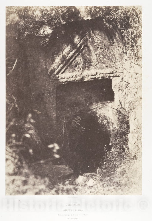 Photo Print : Auguste Salzmann - Jérusalem, Vallée de Hinnom, Tombeau Antique à Fronton triangulaire et à crossettes : Vintage Wall Art