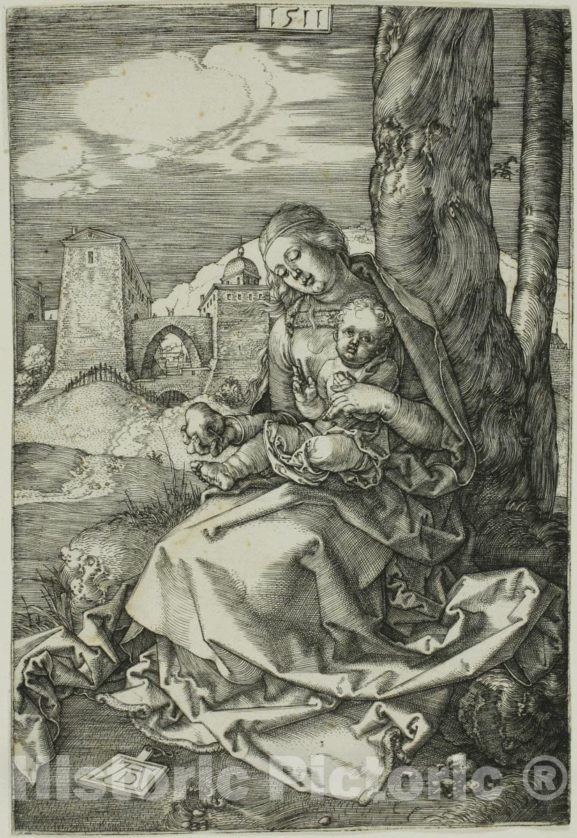Art Print : Madonna with the Pear, Albrecht DÃ¼rer, c 1640, Vintage Wall Decor :