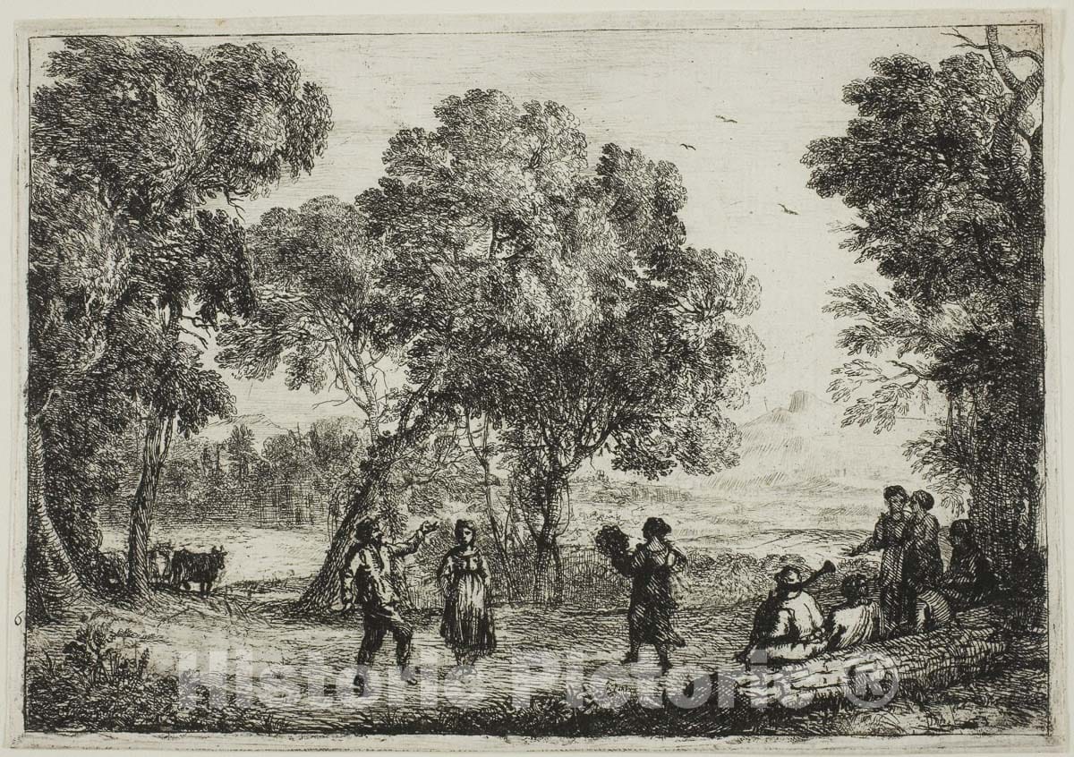 Art Print : The Country Dance, Claude Lorrain, c 1865, Vintage Wall Decor :