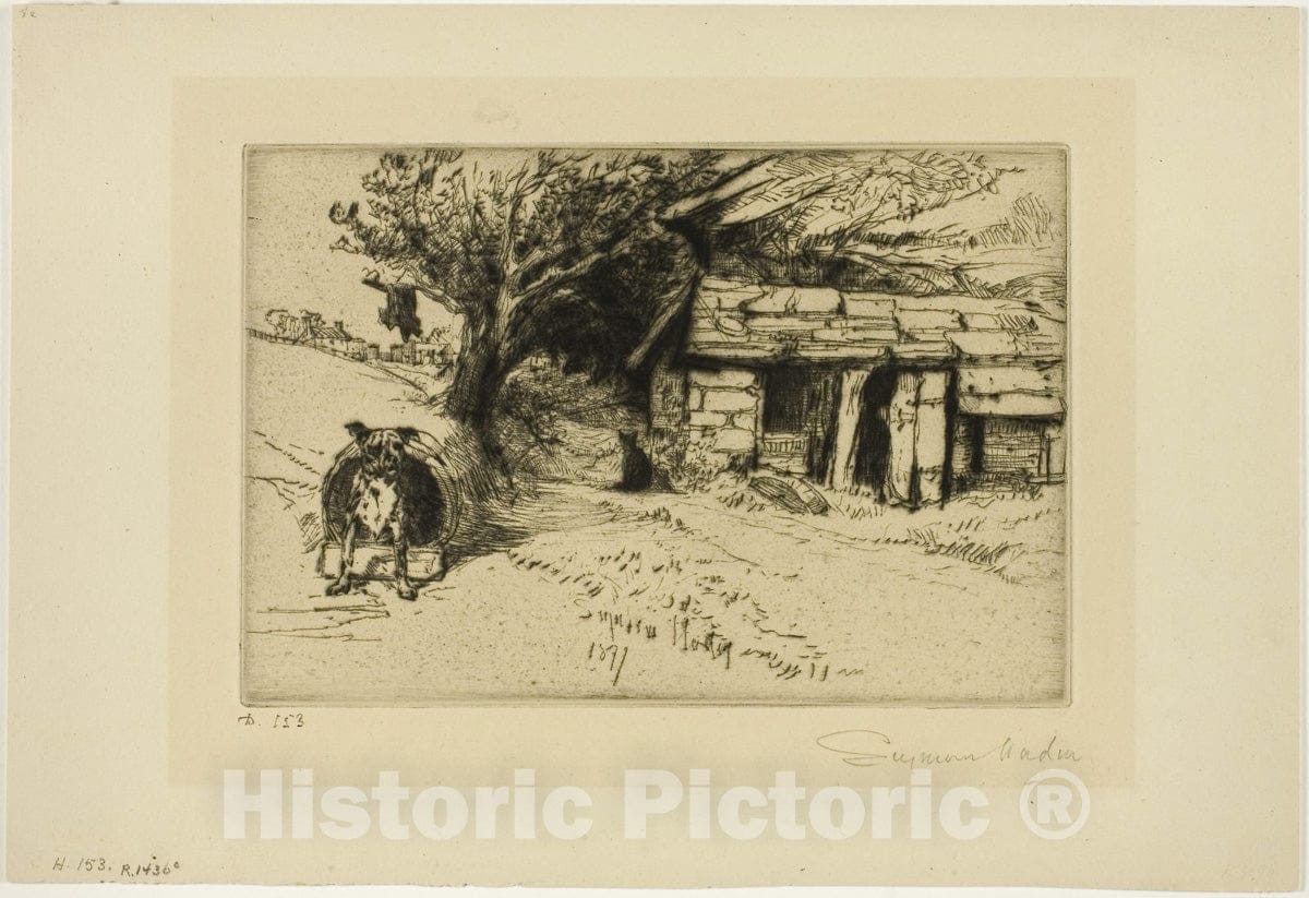 Art Print : The Cabin, Francis Seymour Haden, c 1961, Vintage Wall Decor :