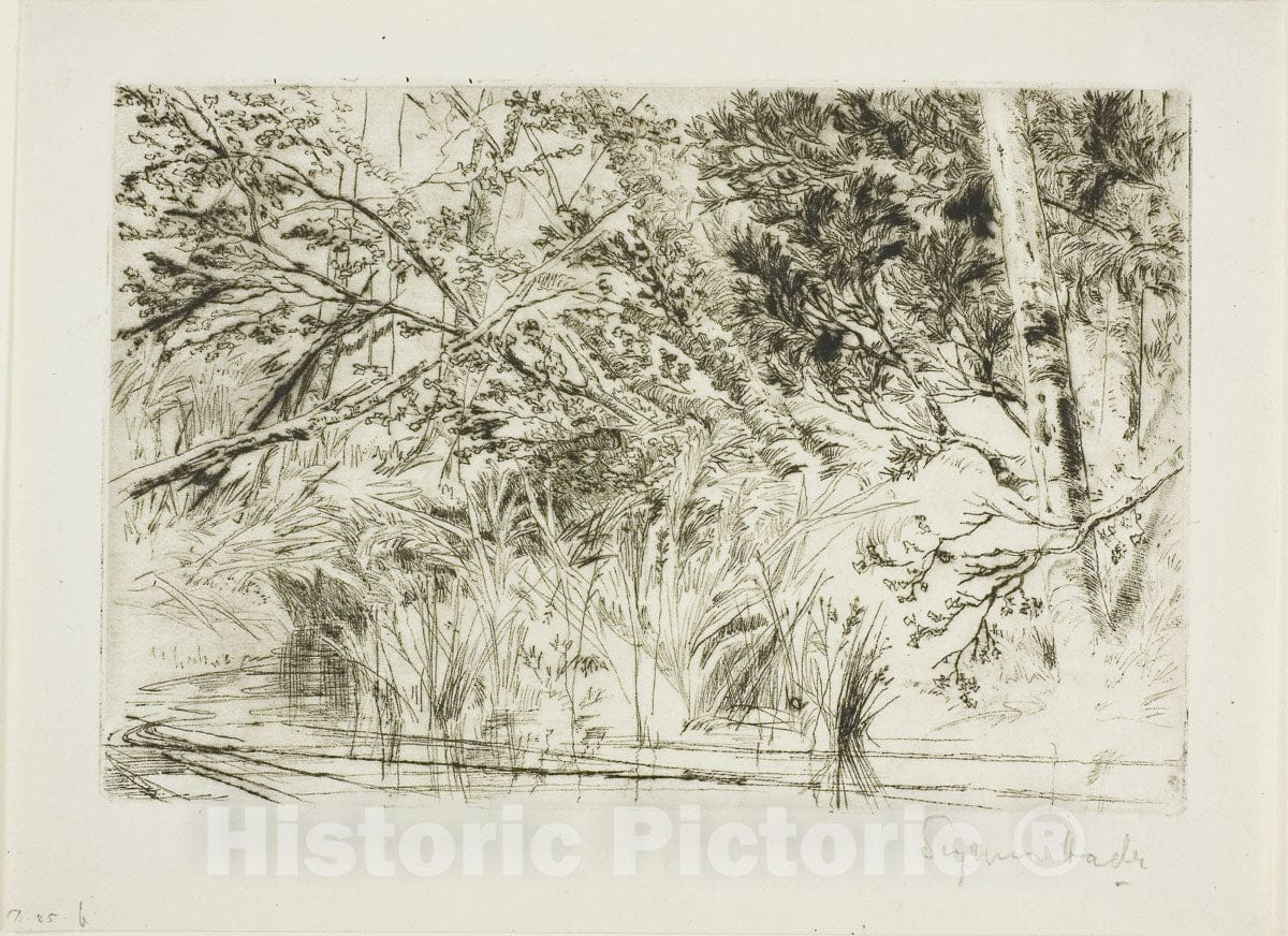 Art Print : Mouth of a Brook, No. II, Francis Seymour Haden, c 1927, Vintage Wall Decor :
