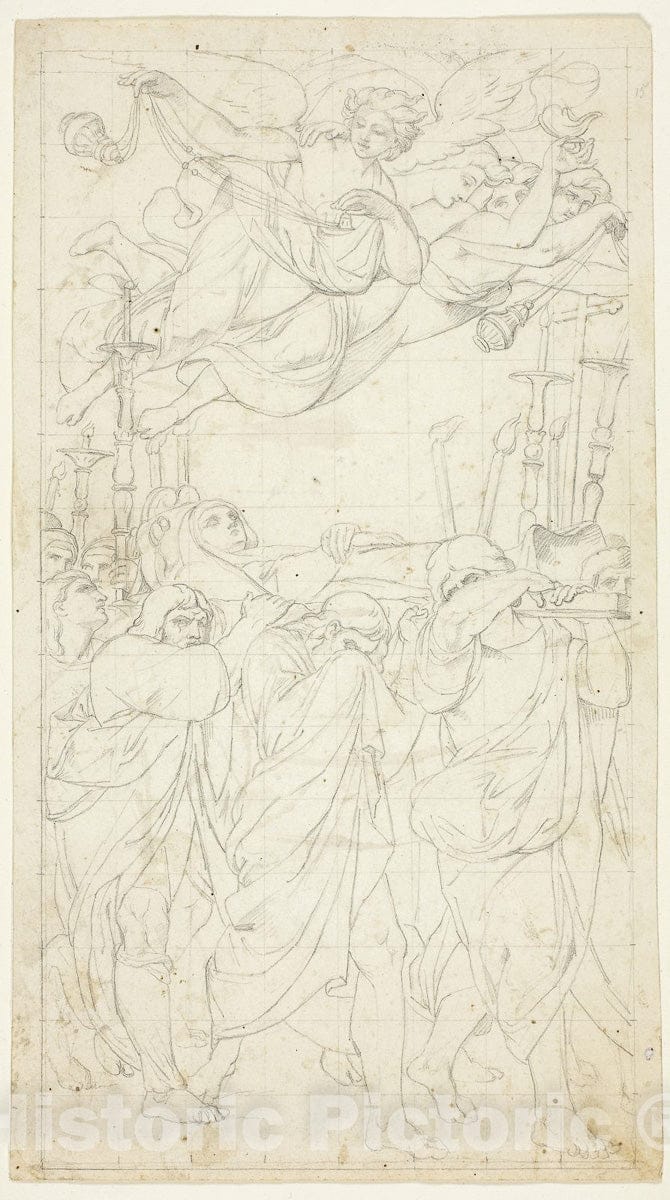 Art Print : Funeral of the Virgin, Peter Cornelius, c.1858, Vintage Wall Decor :