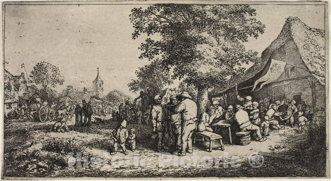 Art Print : The Fair, Adriaen Van Ostade, c 1970, Vintage Wall Decor :