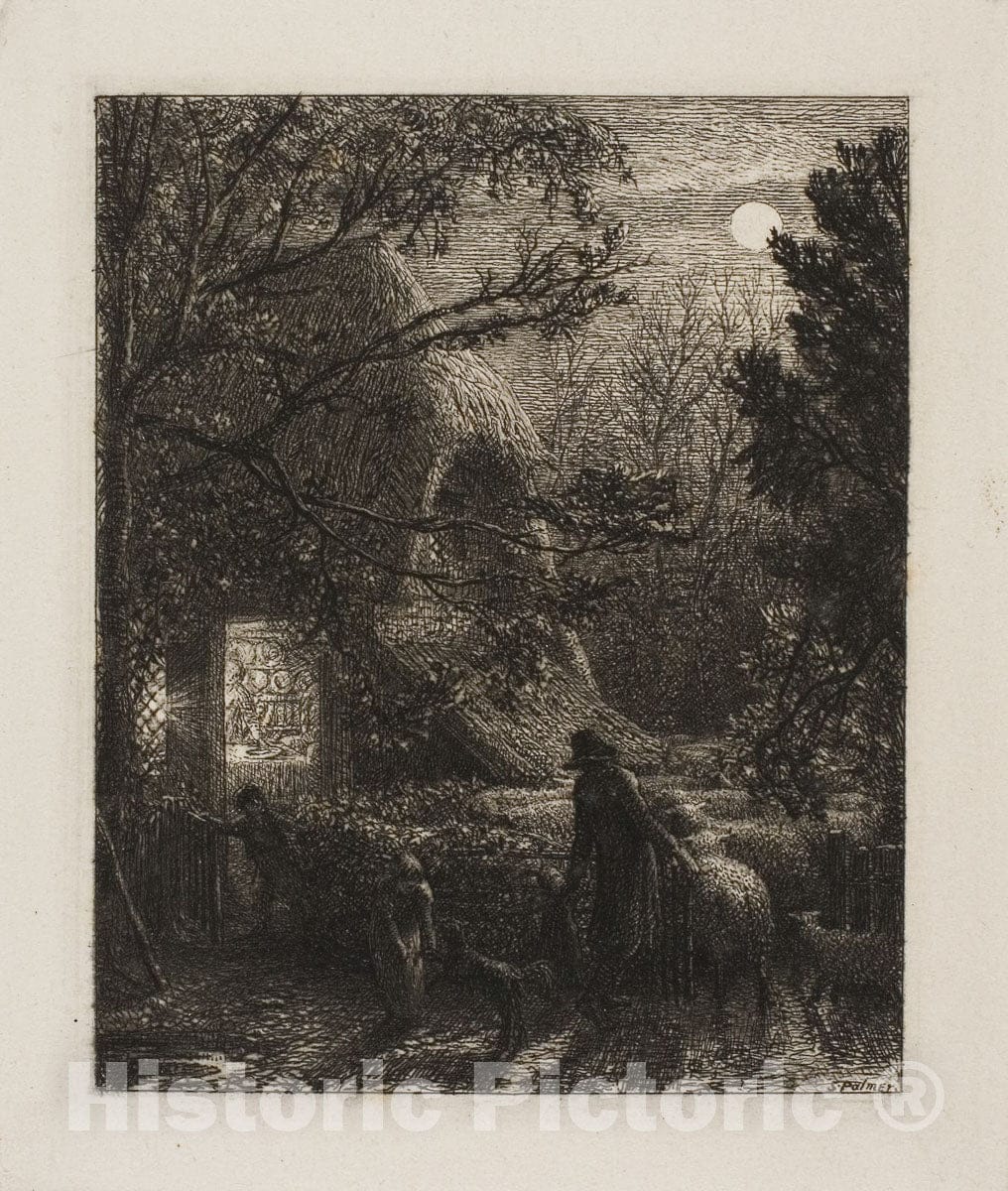 Art Print : Christmas, Samuel Palmer, c.1642, Vintage Wall Decor :